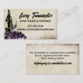 ワイングラス葡萄ケータリング名刺 名刺 (正面/裏面)