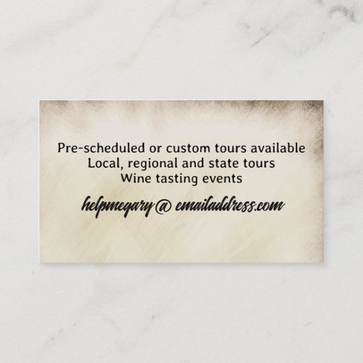 ワイングラス葡萄ケータリング名刺 名刺 (裏面)