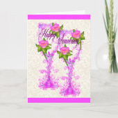 ワイングラス記念日 カード (正面)