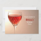 ワイングラス誕生日 招待状 (正面)