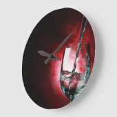 ワイングラス赤い時計 ラージ壁時計 (傾斜)