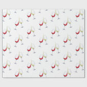 ワイングラス赤と白 ラッピングペーパー (フラット)