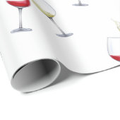 ワイングラス赤と白 ラッピングペーパー (ロールコーナー)