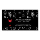 ワイングラス赤 | ワインのアクセサリパターン マグネット名刺 (正面)