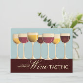 ワイングラス選別ワインテイストパーティの招待状 招待状 (スタンド正面)
