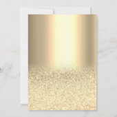 ワイングラス金ゴールドグリッタートロピカルフラワーリタイア 招待状 (裏面)