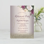 ワイングラス金ゴールド《写真》ぼけ味フローラ退職 招待状 (スタンド正面)