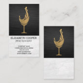 ワイングラス金属スプラッシュ 名刺 (正面/裏面)