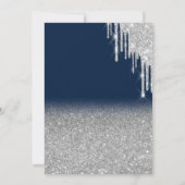 ワイングラス風船グリッタードリップスブルーリタイアメント 招待状 (裏面)