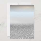 ワイングラス風船シルバーグリッター退職 招待状 (裏面)