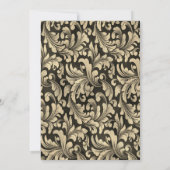 ワイングラス風船金ゴールド渦巻き退職 招待状 (裏面)