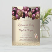 ワイングラス風船、バーガンディリタイアメント 招待状 (スタンド正面)