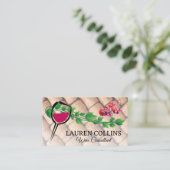 ワイングラス |ぶどう |コルク 名刺 (スタンド正面)