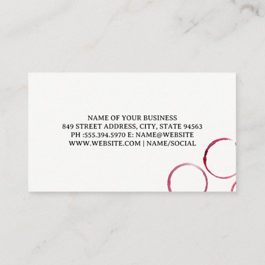 ワイングラス |ぶどう |コルク 名刺 (裏面)