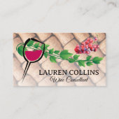 ワイングラス |ぶどう |コルク 名刺 (正面)