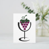 ワイングラス ぶどう ポストカード (スタンド正面)