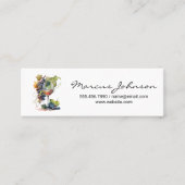 ワイングラス | ぶどう | 水彩画 スキニー名刺 (正面)