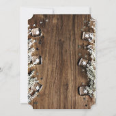 ワイングラス、ウッドテクスチャカンパニークリスマスパーティー 招待状 (裏面)