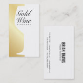 ワイングラス |カウンター宇宙、金ゴールド 名刺 (正面/裏面)