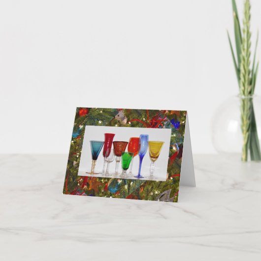 ワイングラス グリーティングカード シーズンカード (正面)