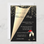 ワイングラス、サンタハットカンパニークリスマスパーティー 招待状 (正面)