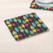 ワイングラス スクエアペーパーコースター (アングル)