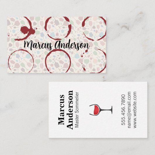 ワイングラス |ステイン 名刺 (正面/裏面)