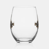 ワイングラス、ステムレス(16オンス) ステムなしワイングラス (左)