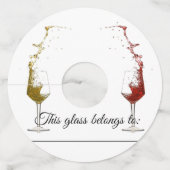 ワイングラス タグ 識別 マーカー 紙 カスタマイズ (正面)