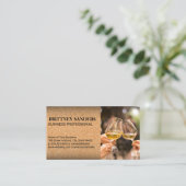 ワイングラス・トースト | コルクのテクスチャ 名刺 (スタンド正面)