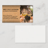 ワイングラス・トースト | コルクのテクスチャ 名刺 (正面/裏面)