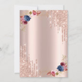 ワイングラス、ドリップスブランチ&バブリーブライダルシャワー 招待状 (裏面)