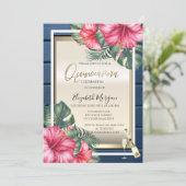 ワイングラス、ハイビスカスブルーウッドキンセアニェラ 招待状 (スタンド正面)