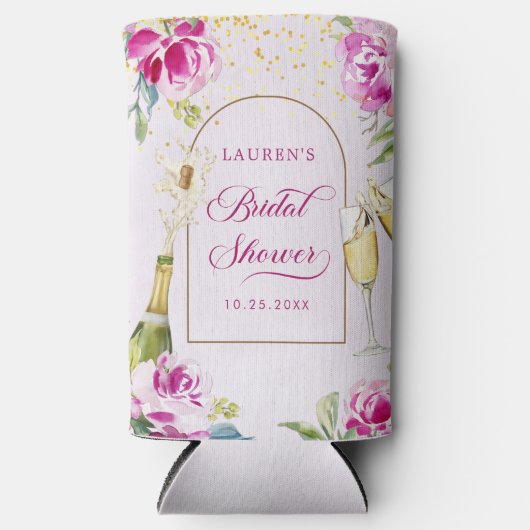 ワイングラス フラワーブライダルシャワー スリム缶クーラー (正面)