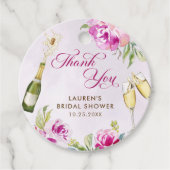 ワイングラス フラワーブライダルシャワー フェイバータグ (正面)