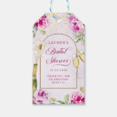 ワイングラス フラワー ブライダルシャワー ギフトタグ (正面)