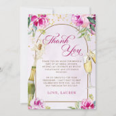 ワイングラス フラワー ブライダルシャワー サンキューカード (正面)