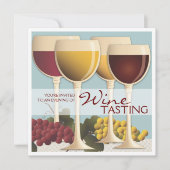 ワイングラス&ブドウワインテイスティングパーティの招待状 招待状 (正面)