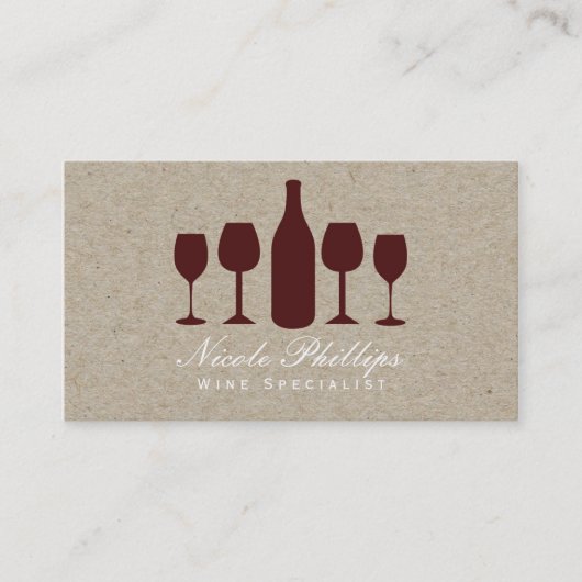 ワイングラス&ボトルビンヤードワイナリー名刺 名刺 (正面)