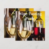 ワイングラス ボトル ワインテイスティングパーティー 招待状 (正面/裏面)