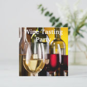 ワイングラス ボトル ワインボトル ワインテイスティングパーティー 招待状 (スタンド正面)