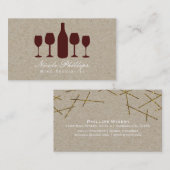 ワイングラス＆ボトル ヴィニャード ワイナリー ビジネスカード (正面/裏面)