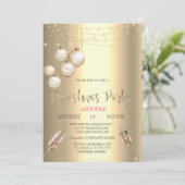 ワイングラス、ライト、ボール金ゴールドクリスマスカンパニー 招待状 (スタンド正面)