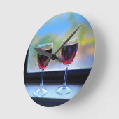 ワイングラス ラウンド壁時計 (傾斜)