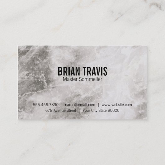ワイングラス |大理石の背景を持つカウンター宇宙 名刺 (裏面)