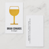 ワイングラス | 完全（黄色） 名刺 (正面/裏面)