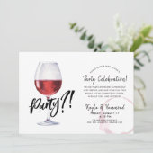 ワイングラス |時間外お祝いおもしろい 招待状 (スタンド正面)