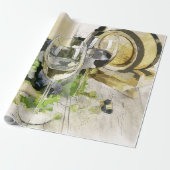 ワイングラス、樽、ブドウ ラッピングペーパー (アンロールド)