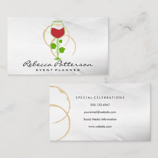 ワイングラス |汚れ 名刺 (正面/裏面)