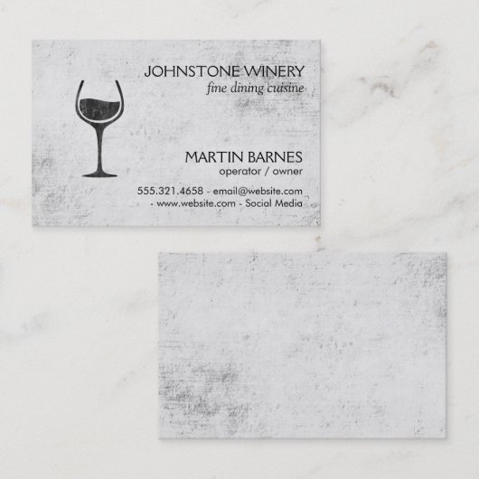 ワイングラス | 素朴 名刺 (正面/裏面)